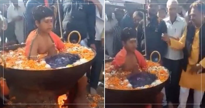 ઉકળતા પાણી ના તપેલામાં બેસી ગયો નાનો બાળક, વિડીયો જોઇને રૂવાડા બેઠા થઇ જશે તમારા..