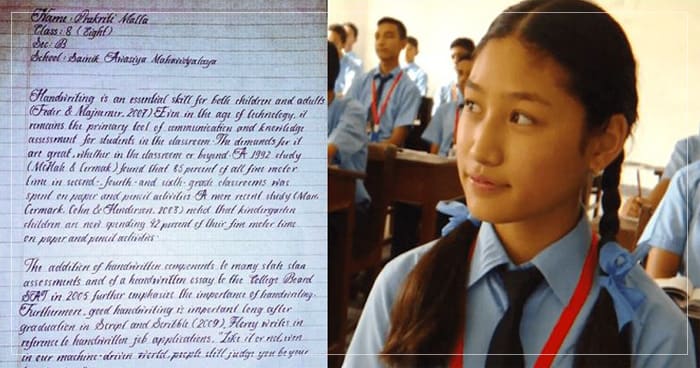 આઠમા ધોરણની આ છોકરીના હેન્ડરાઇટિંગ જોઈને તો કોમ્પ્યુટર પણ શરમાઈ જાય, જોઈને તમે પણ કહેશો વાહ