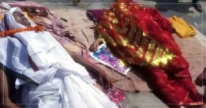 લગ્નમાં ખાધેલી સાથે જીવવા મરવાની કસમ પુરી કરી આ દંપતીએ, પત્ની ની અર્થી ઉઠતા પહેલા પતિએ આપ્યો પોતાનો જીવ