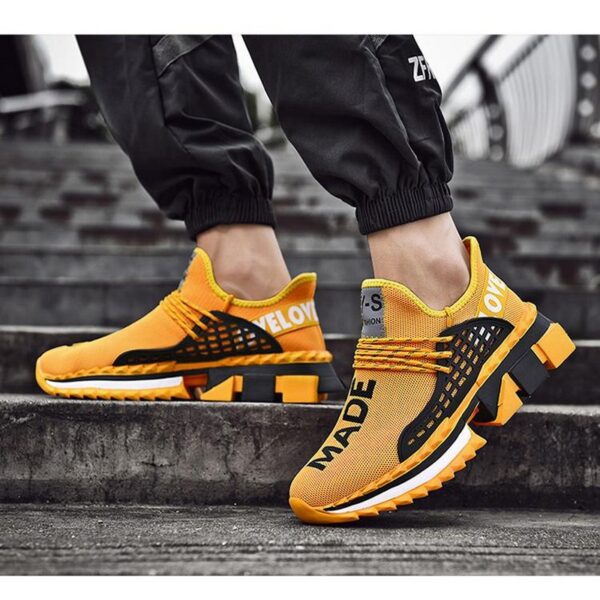 A2shoes New Arrival Mens Air Mesh Breathable Yellow Designer High Quality Fashion Spring Sneaker - Image 2