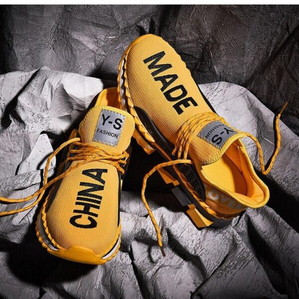A2shoes New Arrival Mens Air Mesh Breathable Yellow Designer High Quality Fashion Spring Sneaker - Image 3