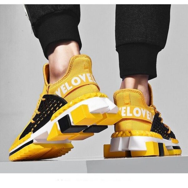 A2shoes New Arrival Mens Air Mesh Breathable Yellow Designer High Quality Fashion Spring Sneaker - Image 4
