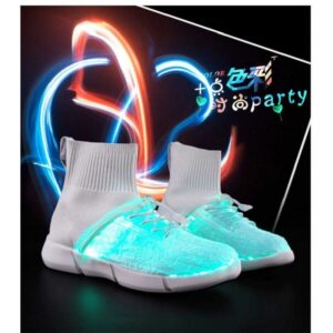 A2shoes Unisex Summer Led Fiber Optic Shoes for Men Women USB Recharge Glowing Sneakers Light Up Sock Shoes